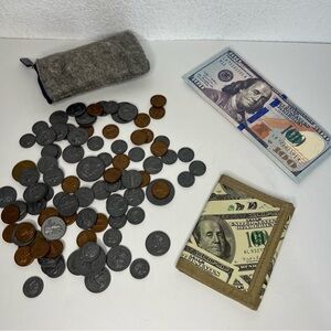 Pretend Fake Money & Money Wallets  Children's Toys School Money Educational